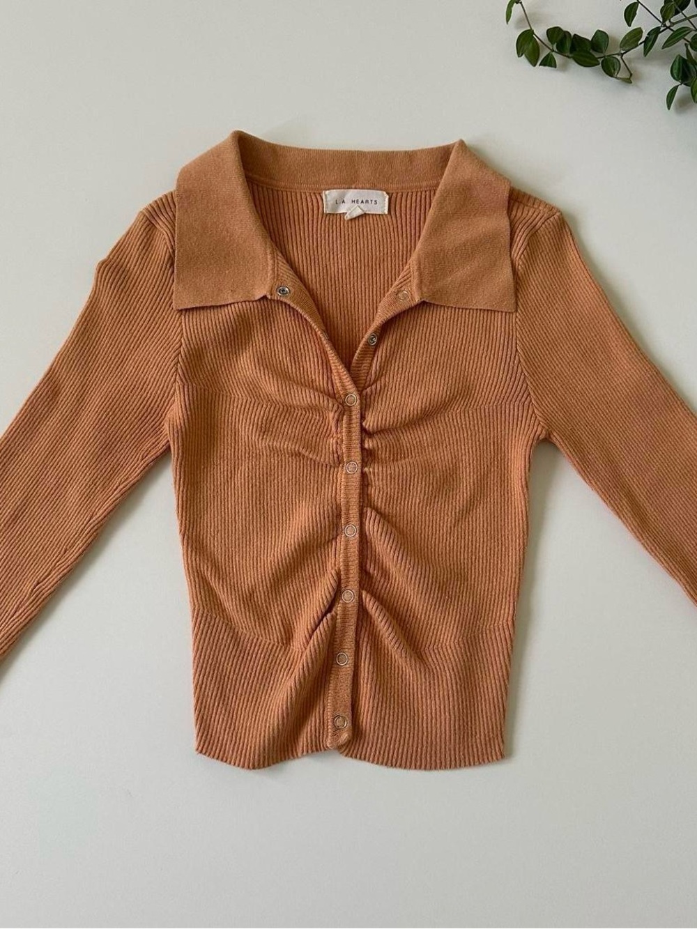 LA Hearts Orange Long Sleeve Shirt, Women’s S